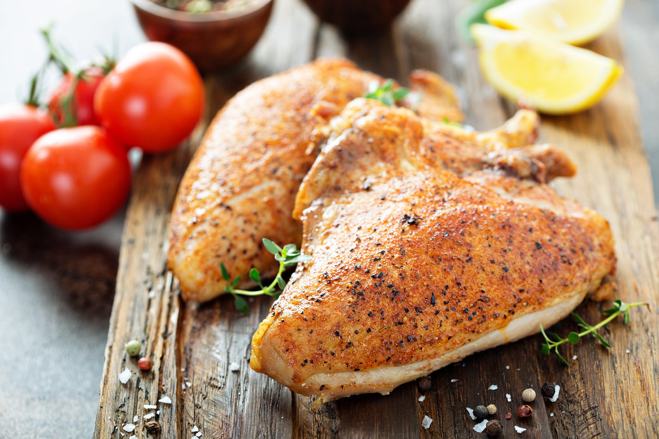 Bone in & Skin on Chicken Breast - 10lb Box